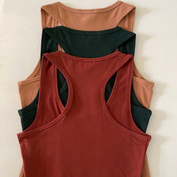 Hunter Green — Premium Cotton Racerback Bodysuit - Picture 4 of 6